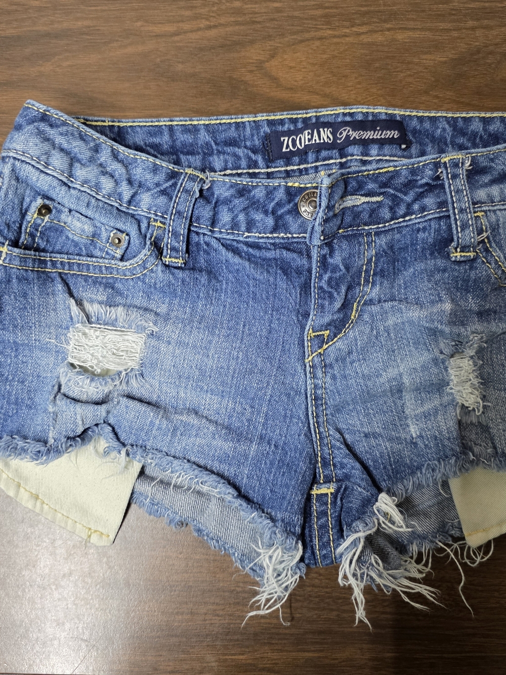 ZCOJEANS Premium Distressed Blue Denim Jean Shorts